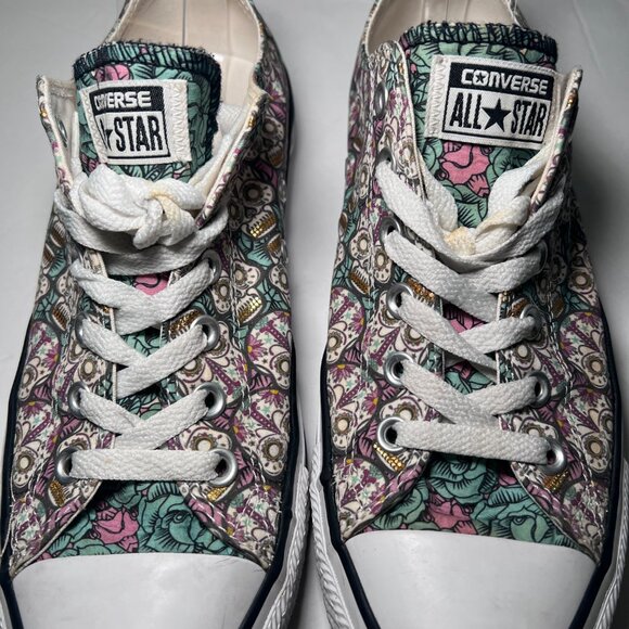 Converse All Star Sugar Skull Day of the Dead Low Top Sneakers - Picture 4 of 11